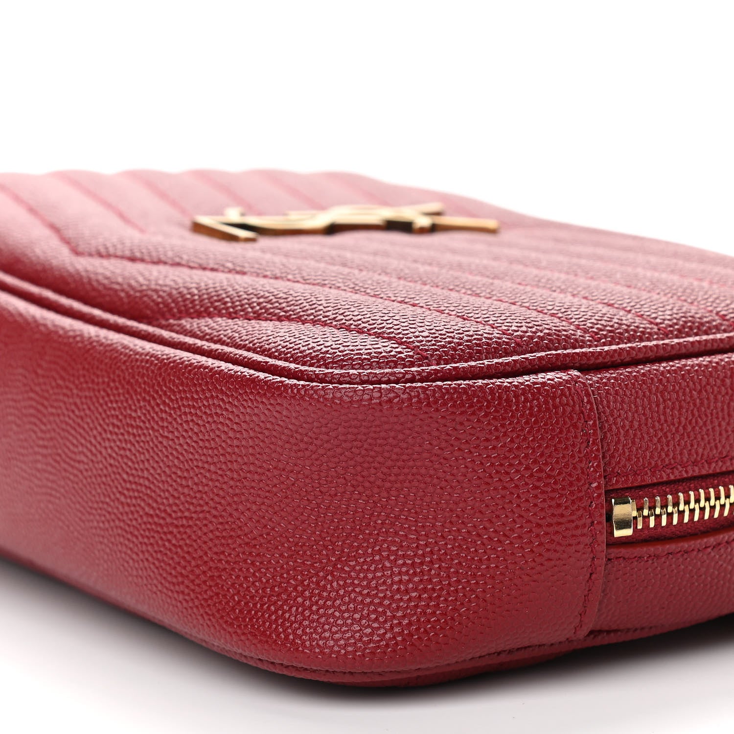 Saint Laurent Grain De Poudre Matelasse Monogram Mini Lou Camera Bag Opyum Red 10 of 12