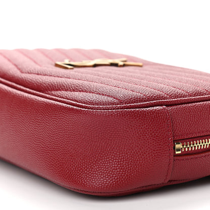 Saint Laurent Grain De Poudre Matelasse Monogram Mini Lou Camera Bag Opyum Red 10 of 12