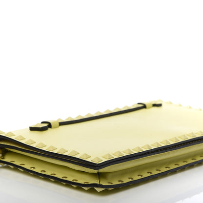 Valentino Garavani Nappa Monochrome Rockstud Wristlet Clutch Soft Yellow 7 of 13