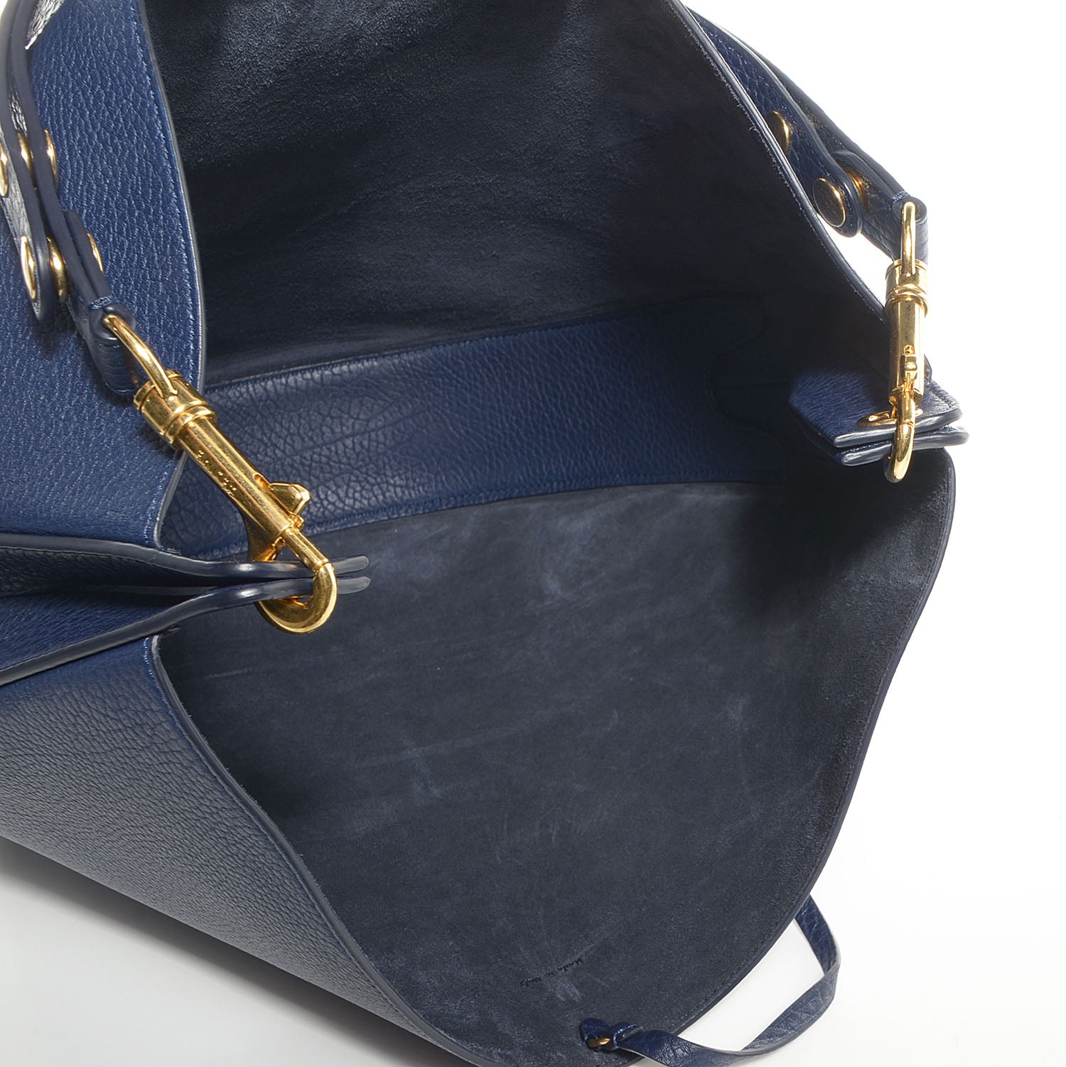 Celine Crisped Calfskin Large Hobo Ink Blue 5 of 8
