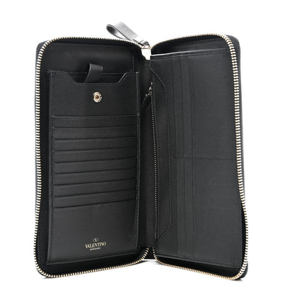 Valentino Garavani VALENTINO GARAVANI Vitello Rockstud Top Handle Travel Wallet Black 5 of 7