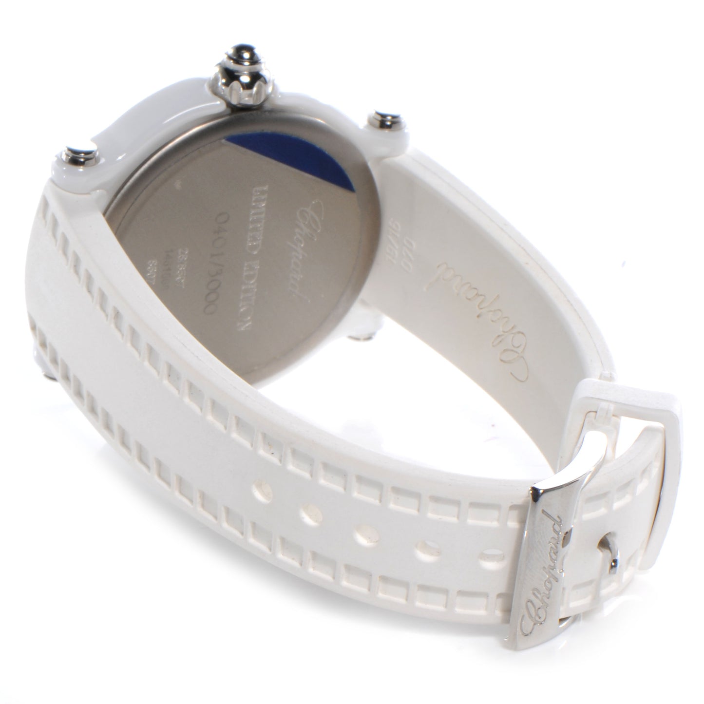 Stainless Steel Ceramic Rubber 3 Diamond 36mm Happy Sport Quartz Watch