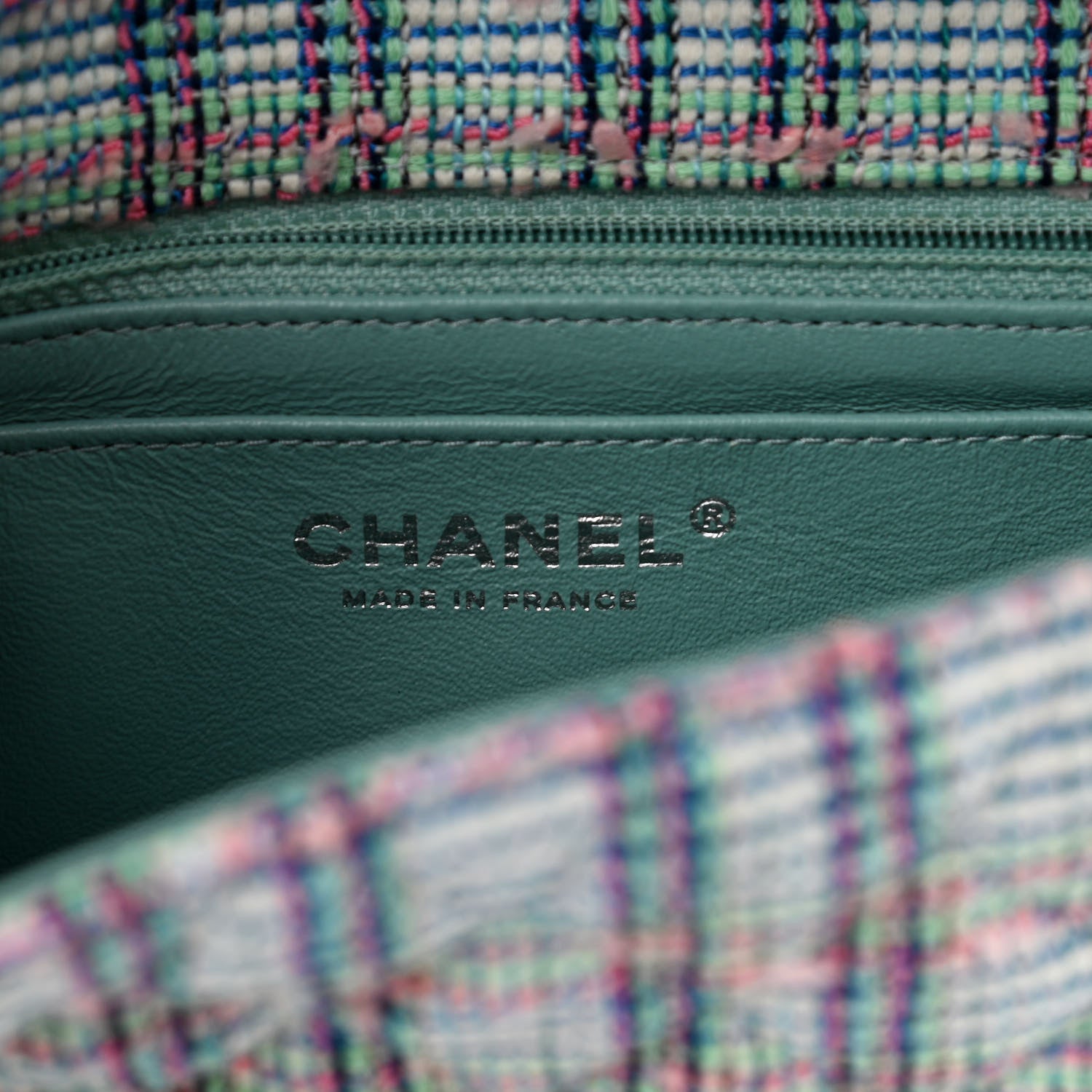 Chanel Tweed Quilted Mini Rectangular Flap Blue 6 of 11