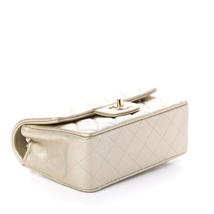 Chanel Metallic Caviar Quilted Mini Rectangular Flap Gold 3 of 8