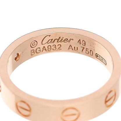Cartier 18K Pink Gold Diamond 4mm LOVE Wedding Band Ring 49 5 4 of 4