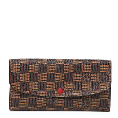 Louis Vuitton Damier Ebene Emilie Wallet Red 1 of 6