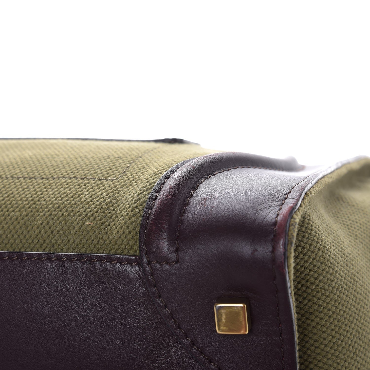 Celine Canvas Smooth Calfskin Mini Luggage Olive 17 of 19