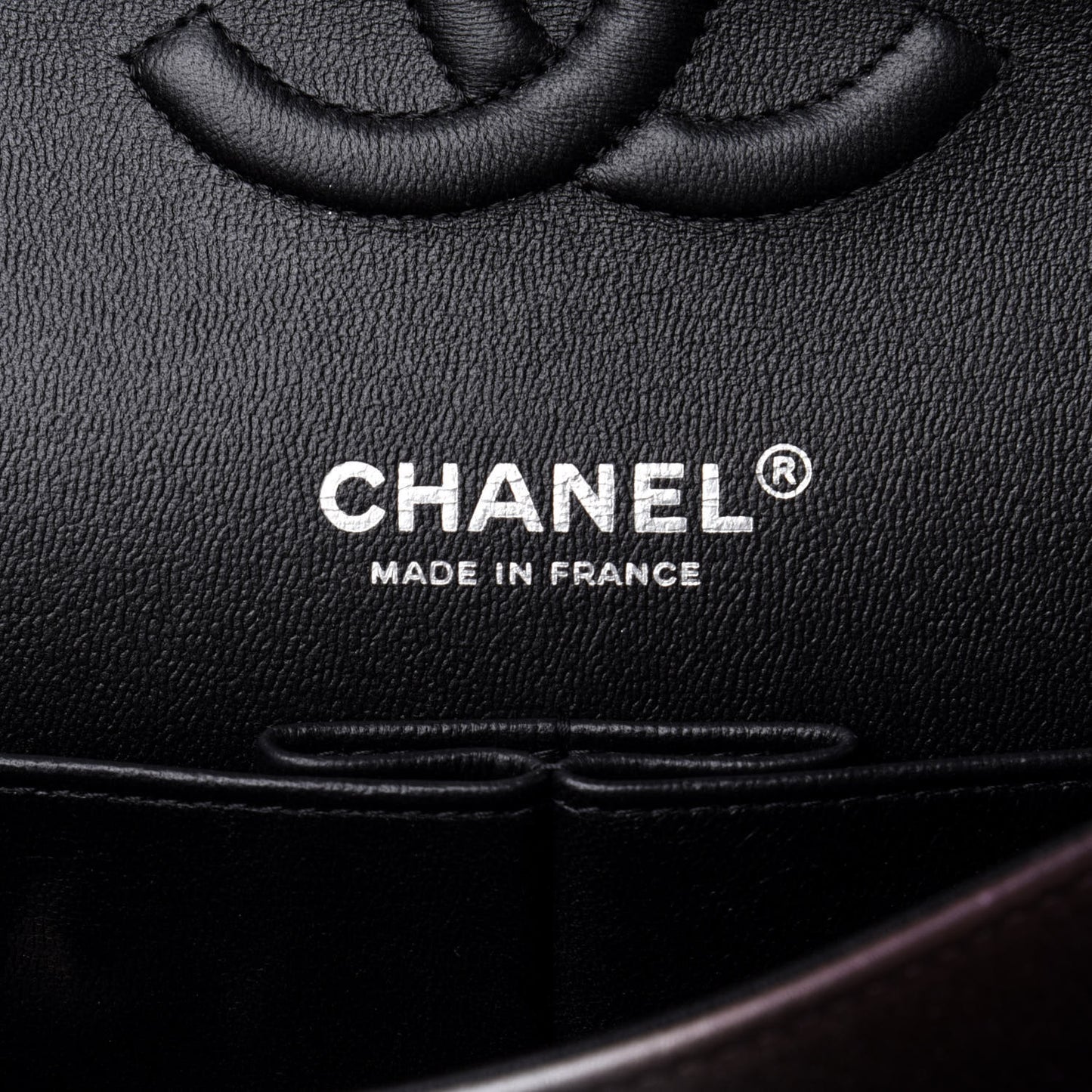 Calfskin Quilted Ombre Medium Double Flap Black