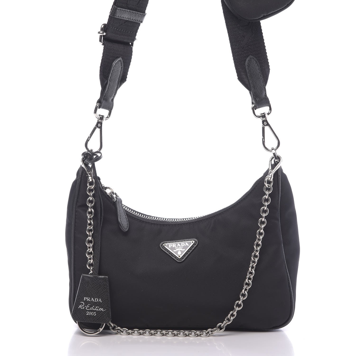 Prada Nylon Re-Edition 2005 Shoulder Bag Black 8 of 13