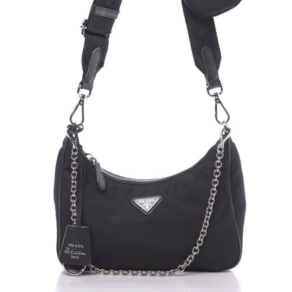 Prada Nylon Re-Edition 2005 Shoulder Bag Black 8 of 13