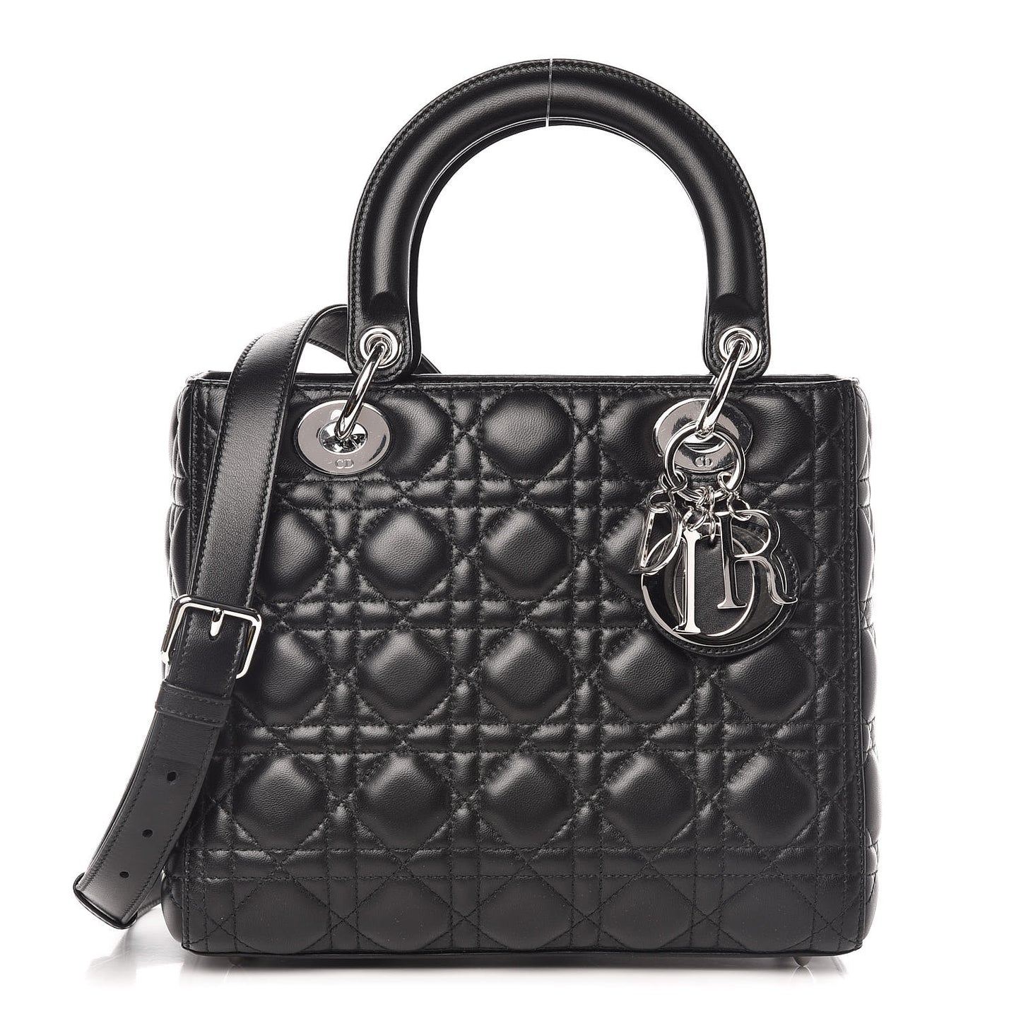 Lambskin Cannage Medium Lady Dior Black