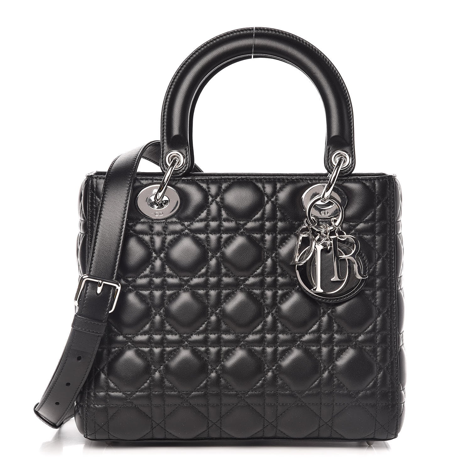 Christian Dior Lambskin Cannage Medium Lady Dior Black 1 of 10