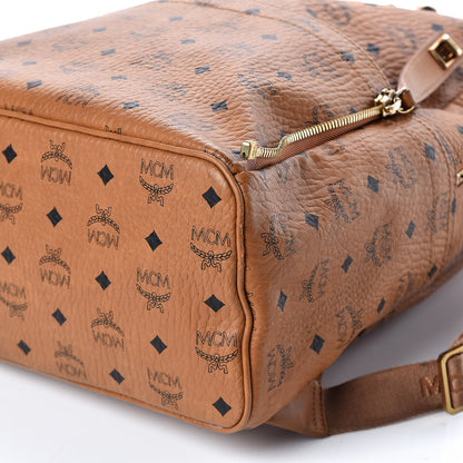 MCM Visetos Studded Medium Dual Stark Backpack Cognac 6 of 19