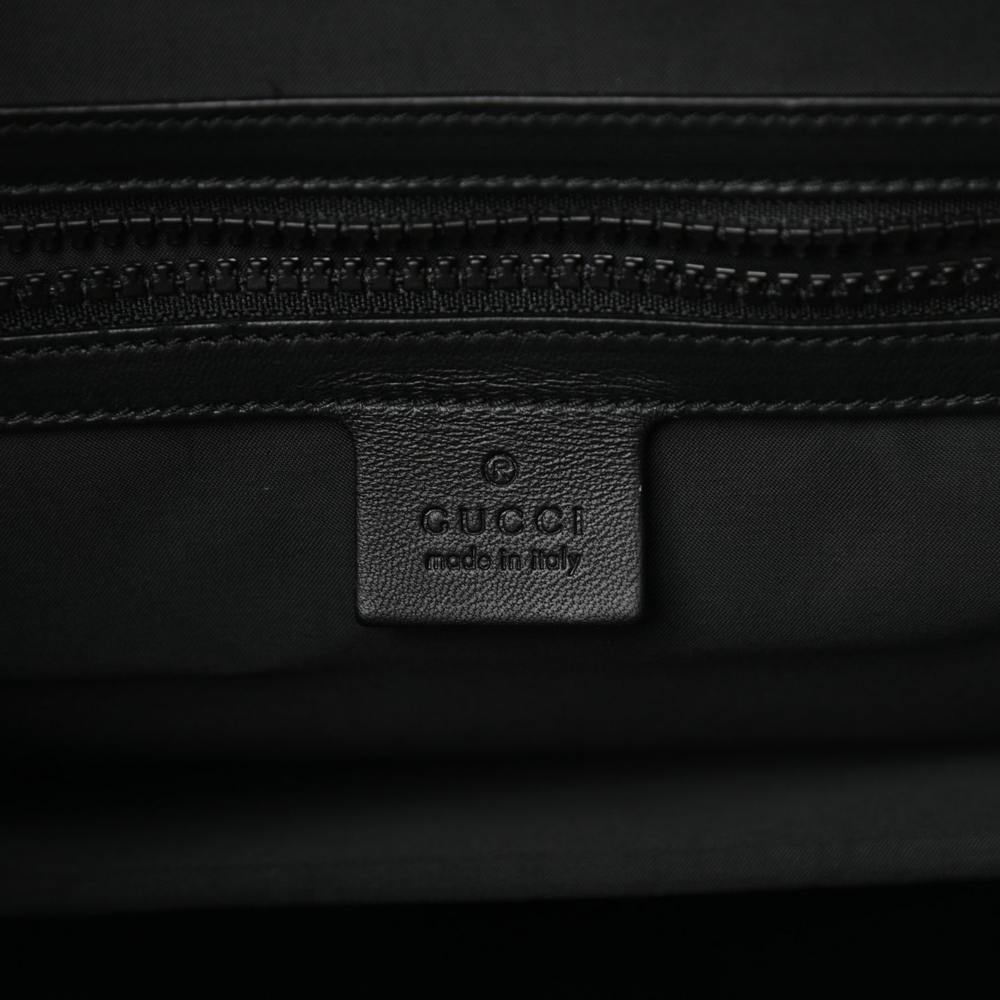 X DAPPER DAN Calfskin Laminated Ayers GG Micro Monogram Double Buckle Backpack Black Gold