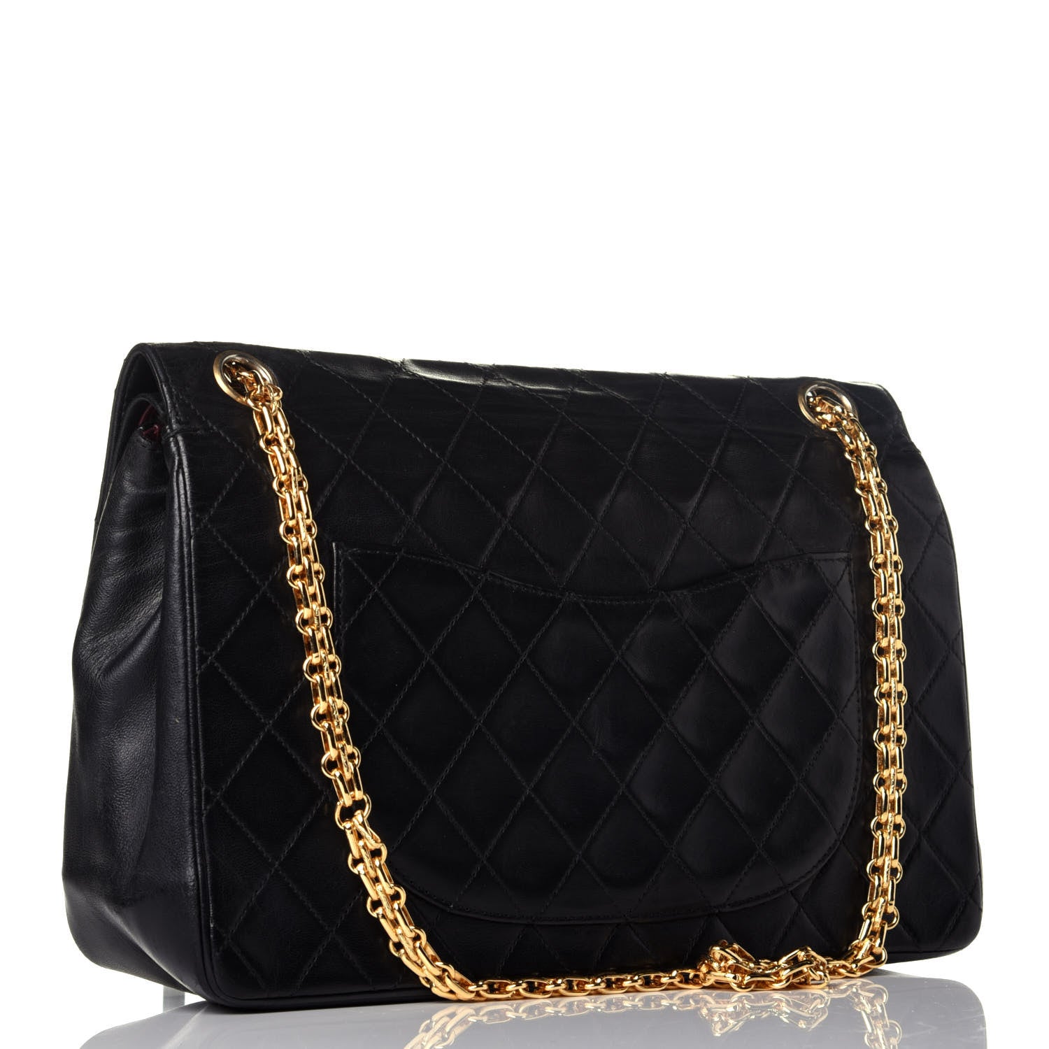 Chanel Lambskin Quilted Medium Double Flap Bijoux Chain Black 3 of 8