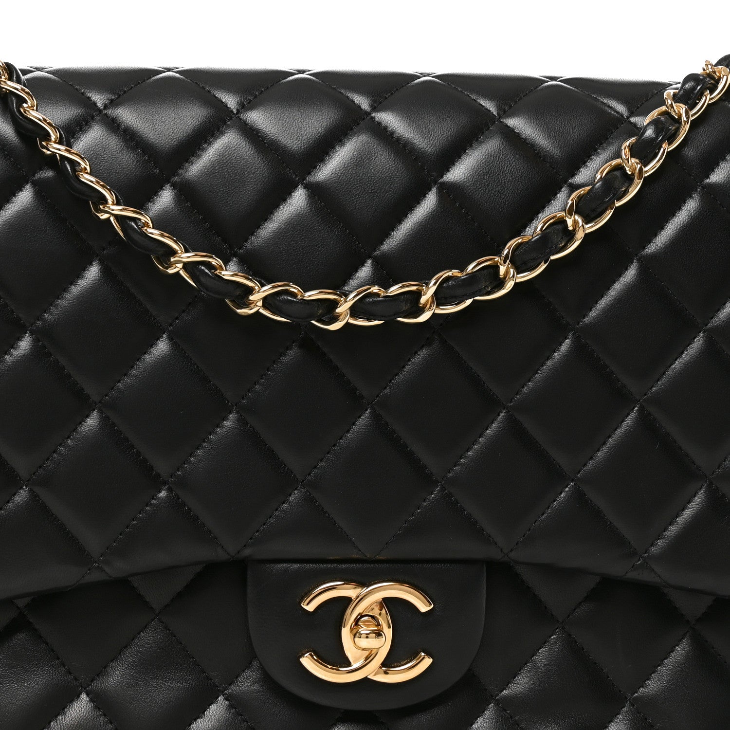Chanel Lambskin Quilted Maxi Double Flap Black 8 of 10
