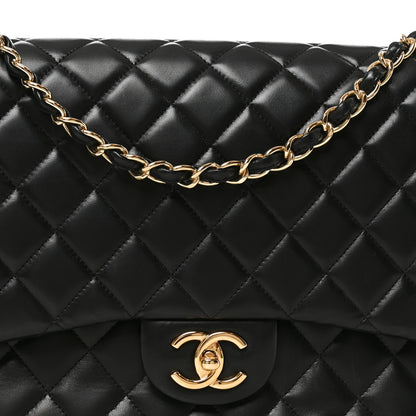Chanel Lambskin Quilted Maxi Double Flap Black 8 of 10