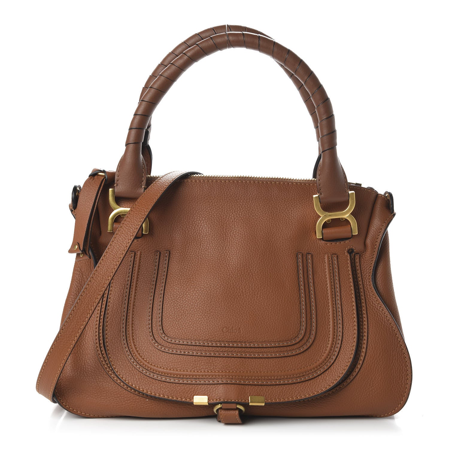 Chloe Calfskin Medium Marcie Satchel Tan 1 of 10