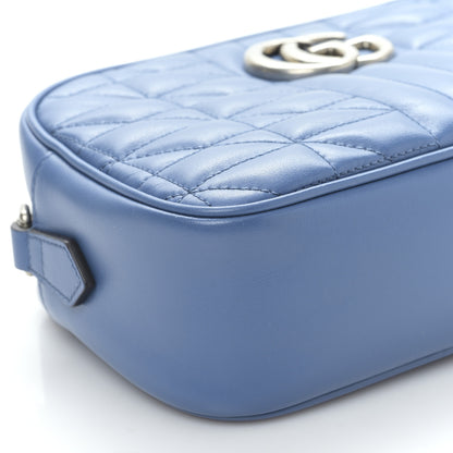 Gucci Calfskin Matelasse Aria Small GG Marmont Chain Shoulder Bag Clear Blue 7 of 8