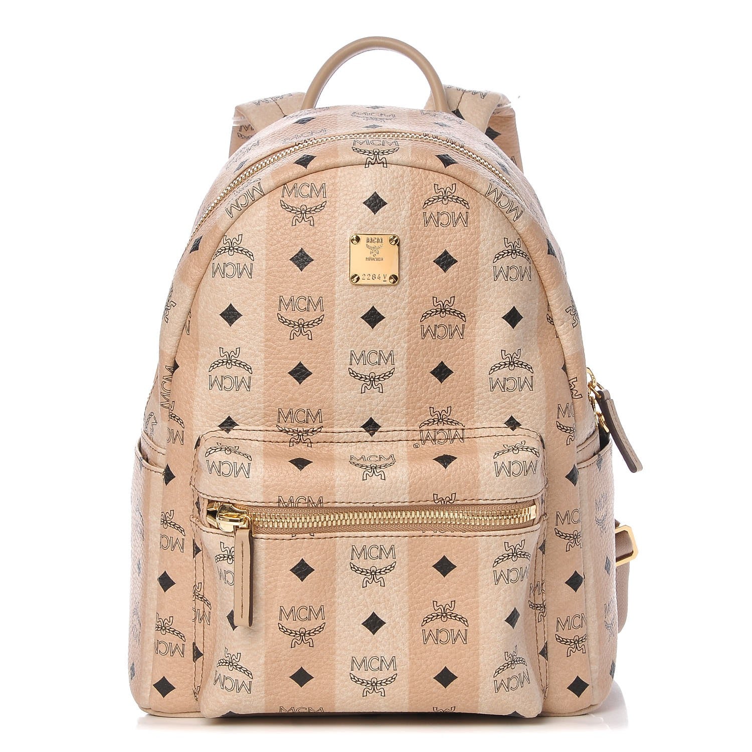 MCM Striped Visetos Small Stark Backpack Beige 1 of 10