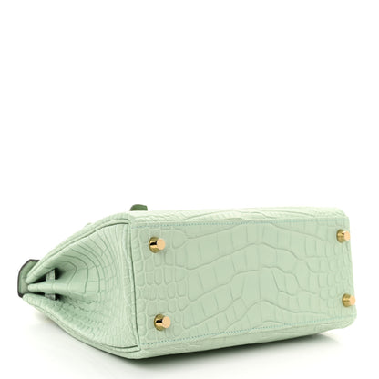 Hermes Matte Alligator Kelly Retourne 25 Vert D'eau 4 of 11