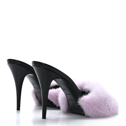 Saint Laurent Mink Calfskin Roy Mule Sandals 36.5 Rose Love 4 of 8