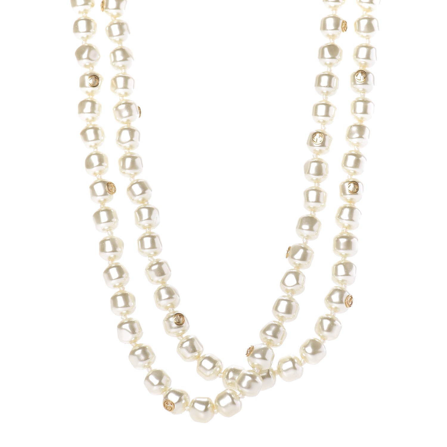 Gucci Pearl GG Sylvie Long Necklace 1 of 7
