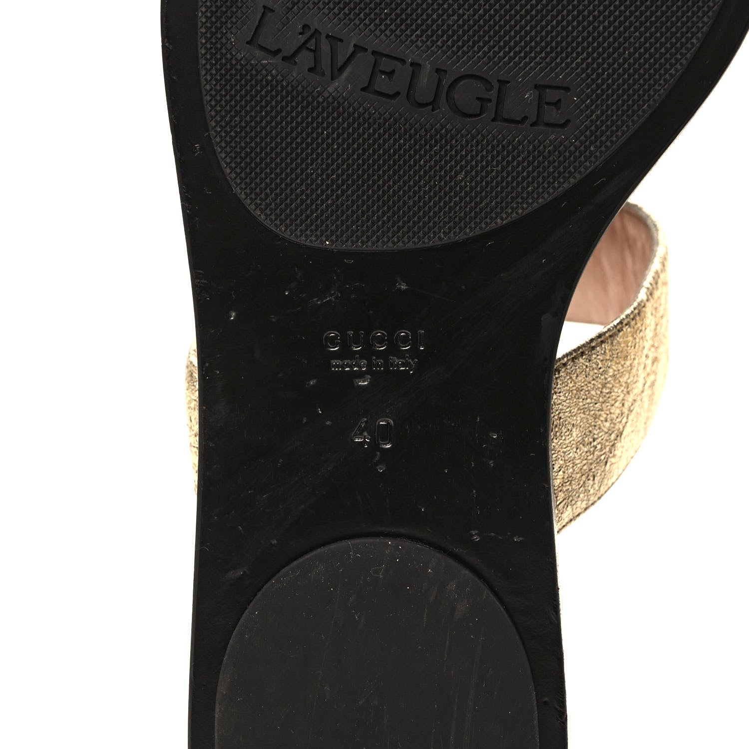 Gucci Nappa Silk Galassia GG Marmont Thong Flat Sandals 40 Platino 6 of 7