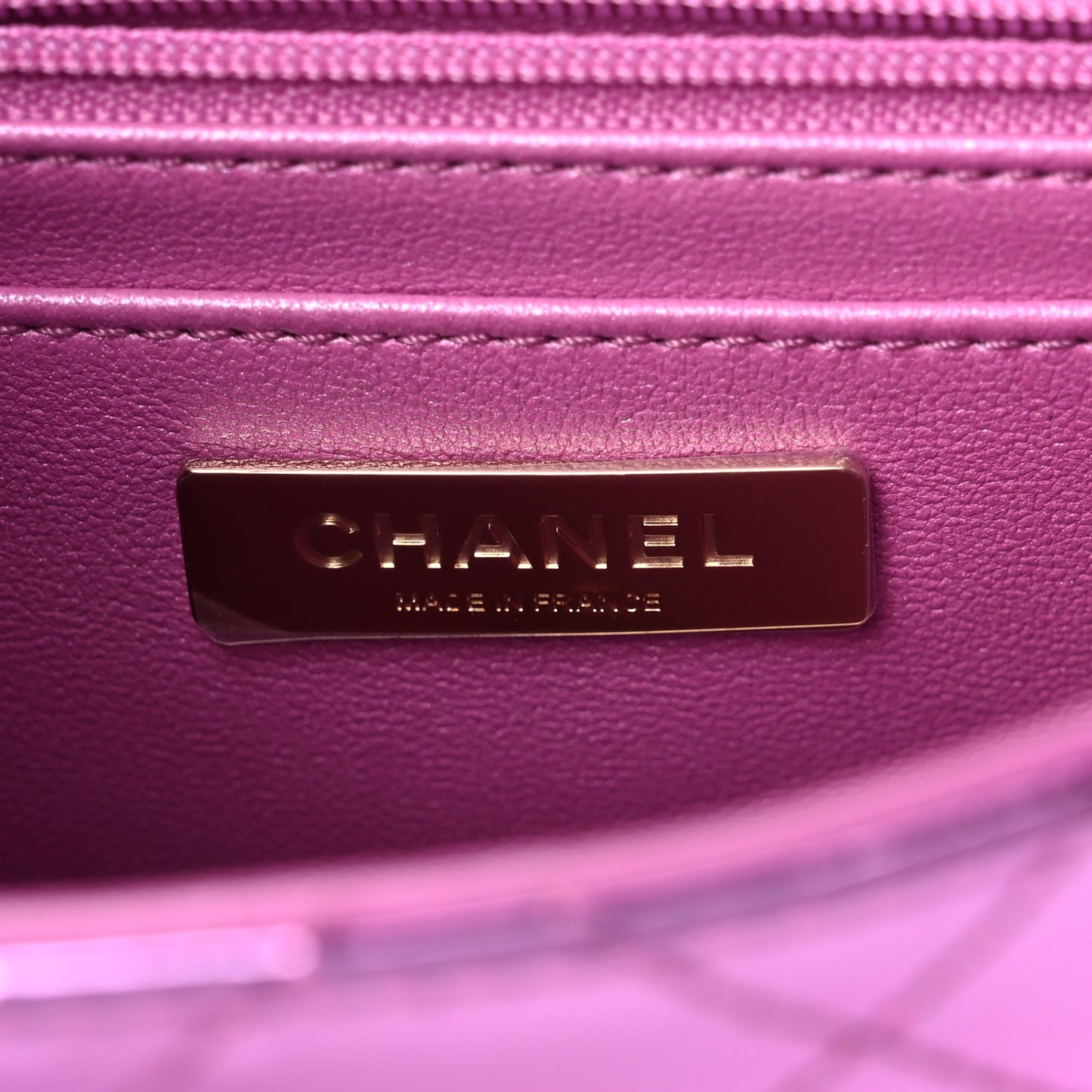 Mirror Calfskin Metallic Calfskin Quilted Hollywood Boulevard Flap With Coin Purse Light Purple