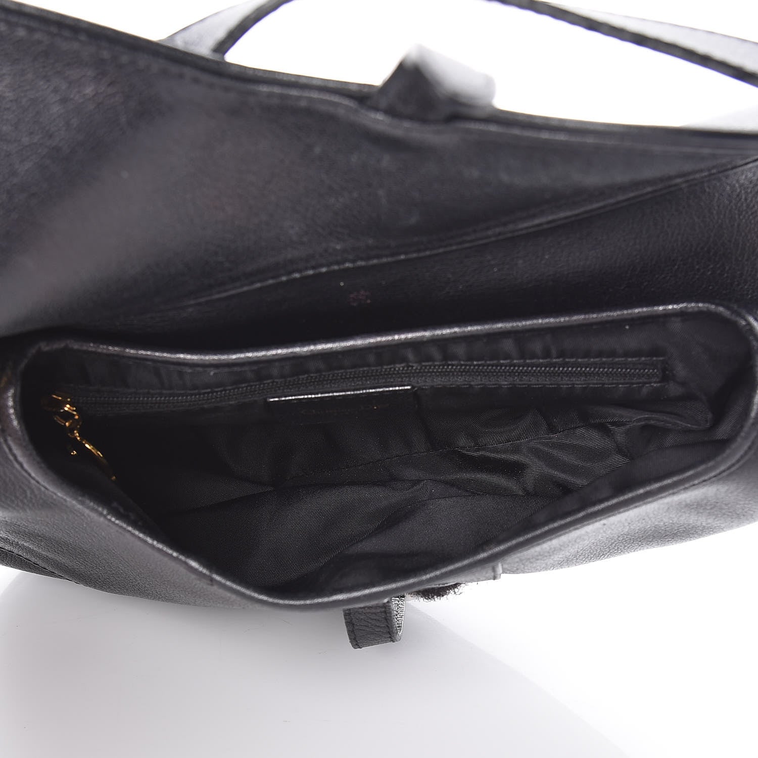 Christian Dior Grained Calfskin Saddle Bag Black 5 of 14