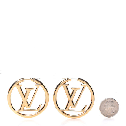 Louis Vuitton Metal Louise Hoop Earrings Gold 2 of 5