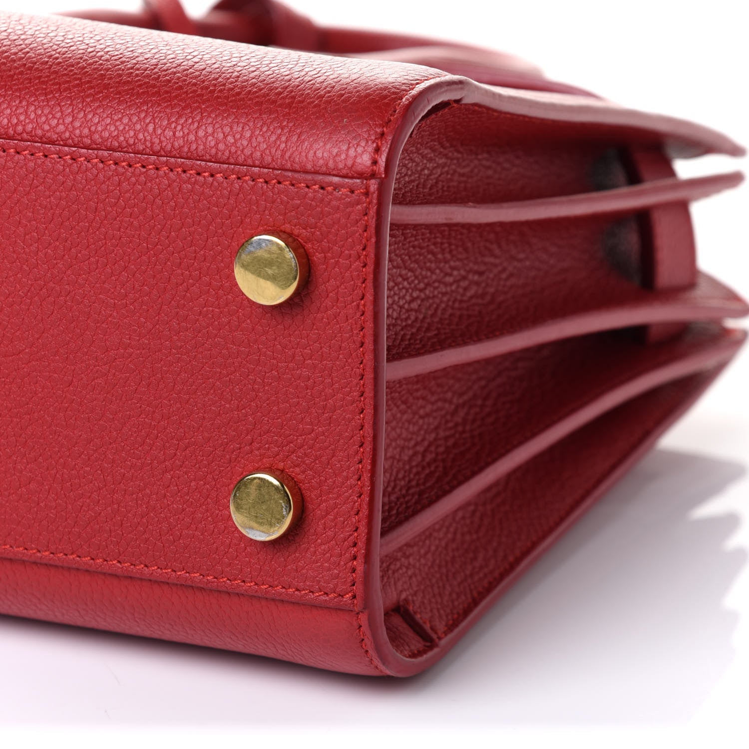 Saint Laurent Grained Calfskin Nano Sac De Jour Lipstick Red 8 of 8