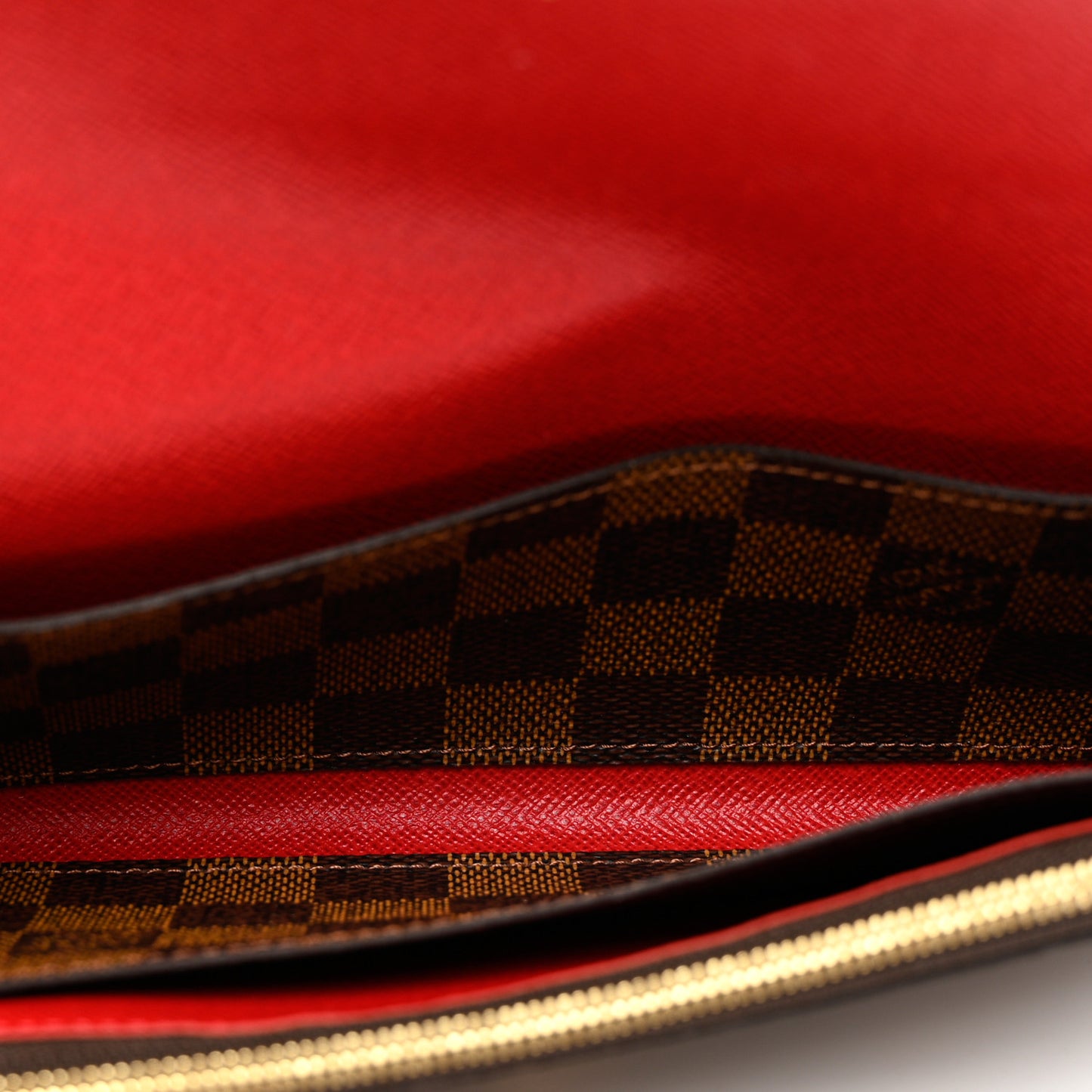 Damier Ebene Emilie Wallet Red