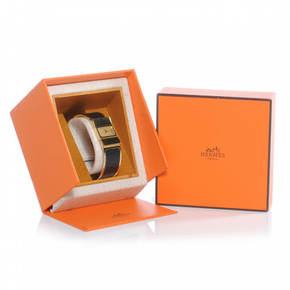 Hermes Stainless Steel Lizard 19mm Loquet Quartz Watch Noir 3 of 7
