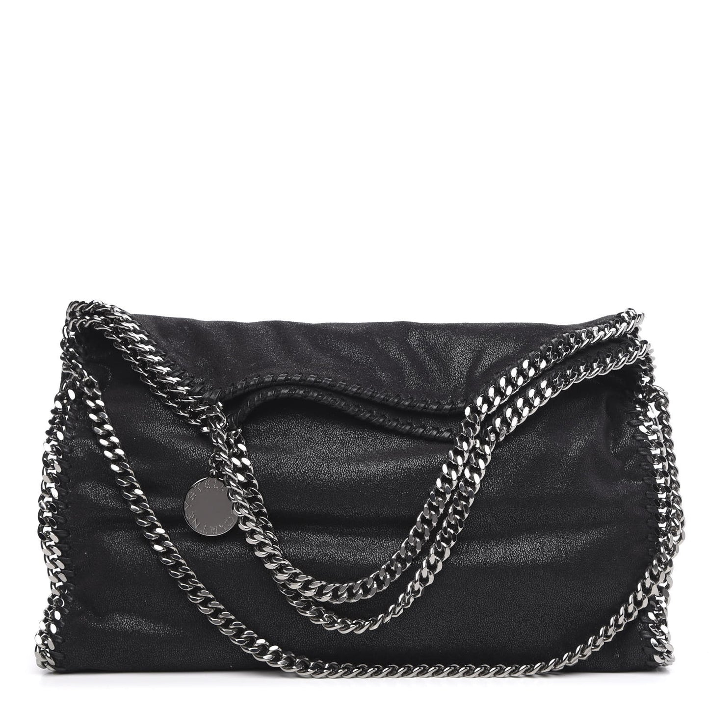 Shaggy Deer Mini Falabella Fold Over Tote Black