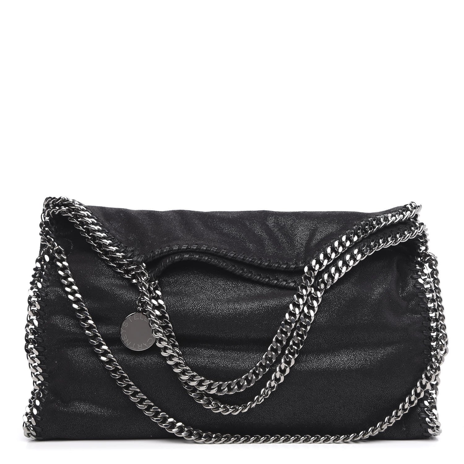 Stella McCartney Shaggy Deer Mini Falabella Fold Over Tote Black 1 of 9