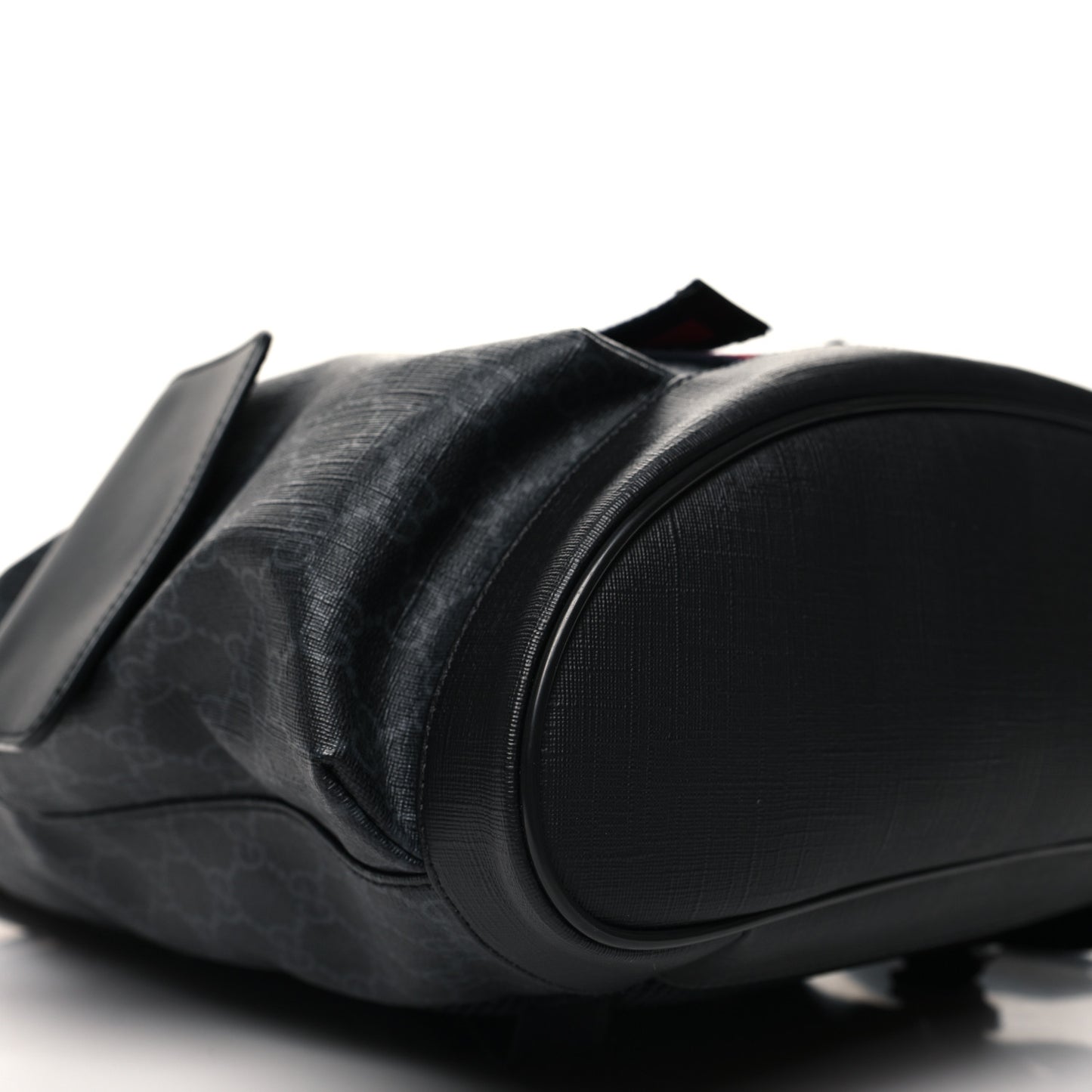 Soft GG Supreme Monogram Calfskin Web Double Buckle Backpack Black