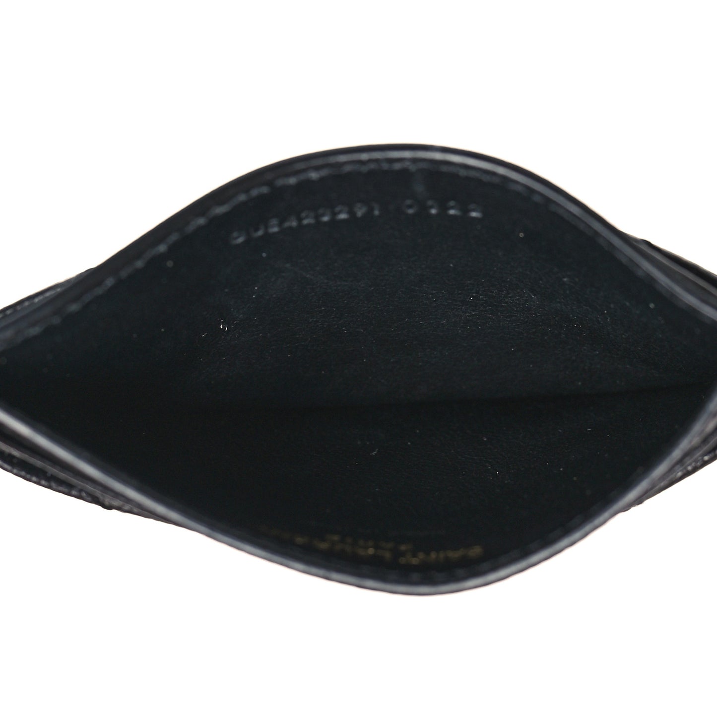 Grain De Poudre Matelasse Chevron Monogram Credit Card Case Black