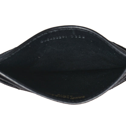 Saint Laurent Grain De Poudre Matelasse Chevron Monogram Credit Card Case Black 5 of 8