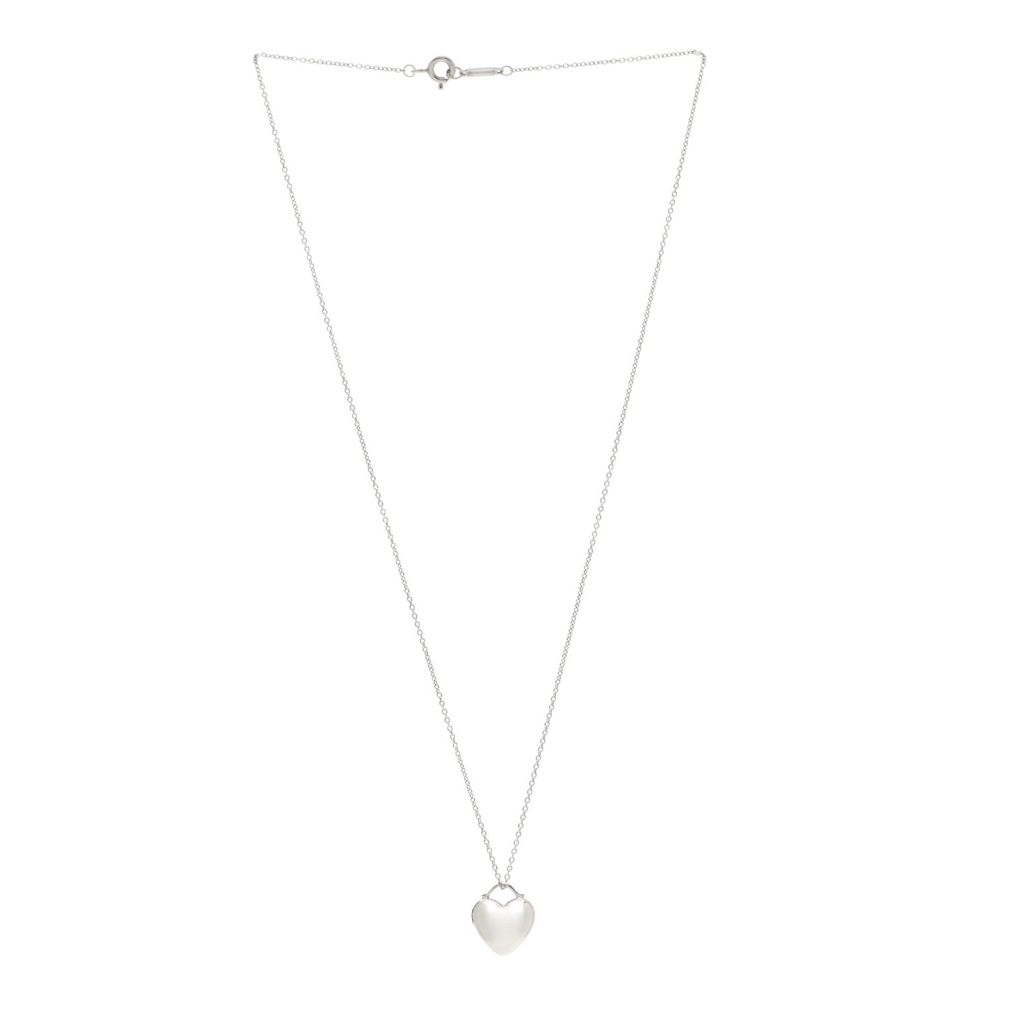 Sterling Silver Puffy Heart Pendant Necklace