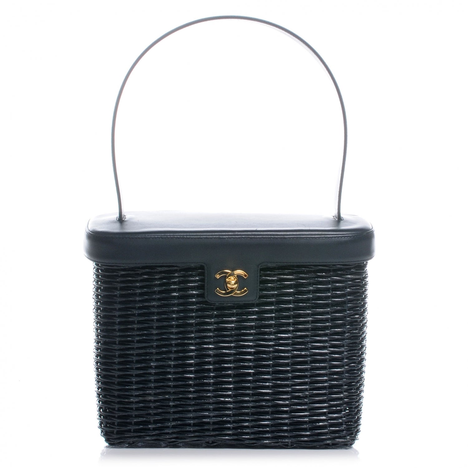 Chanel Straw Bag Navy 1 of 8