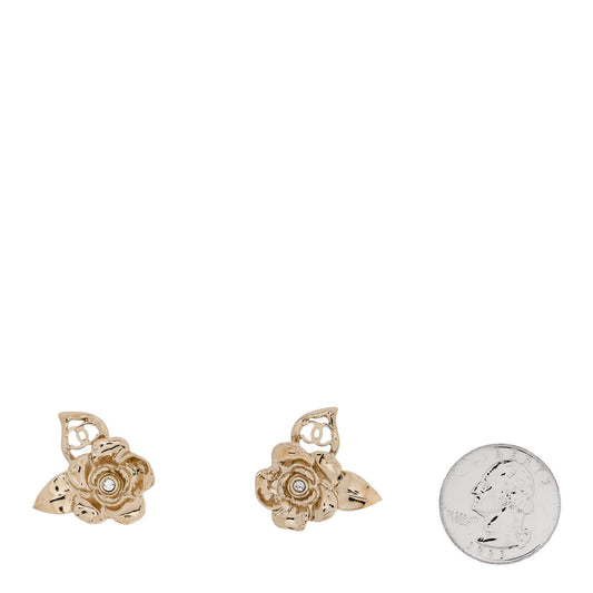 Crystal CC Camelia Earrings Gold