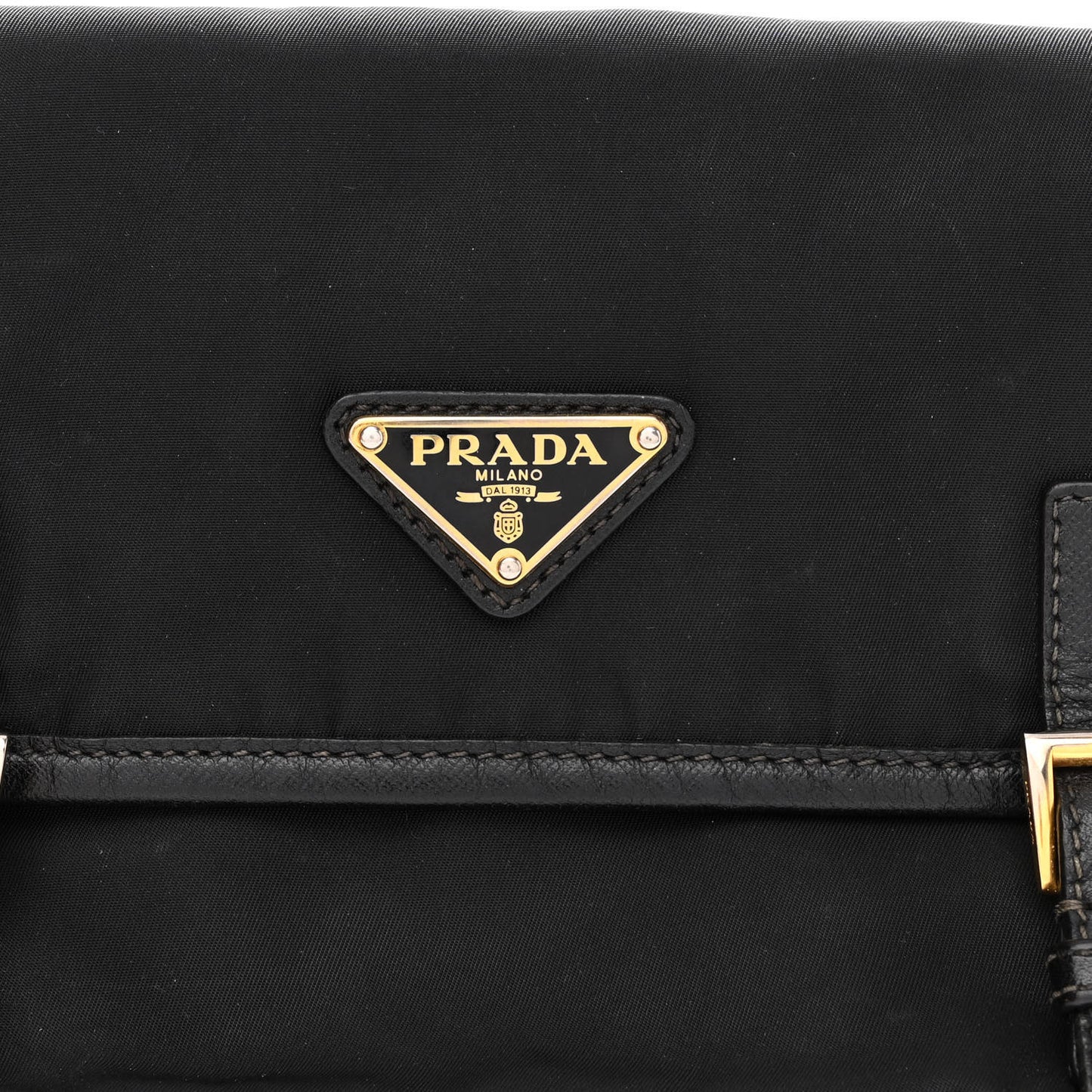 Tessuto Nylon Saffiano Small Messenger Bag Black