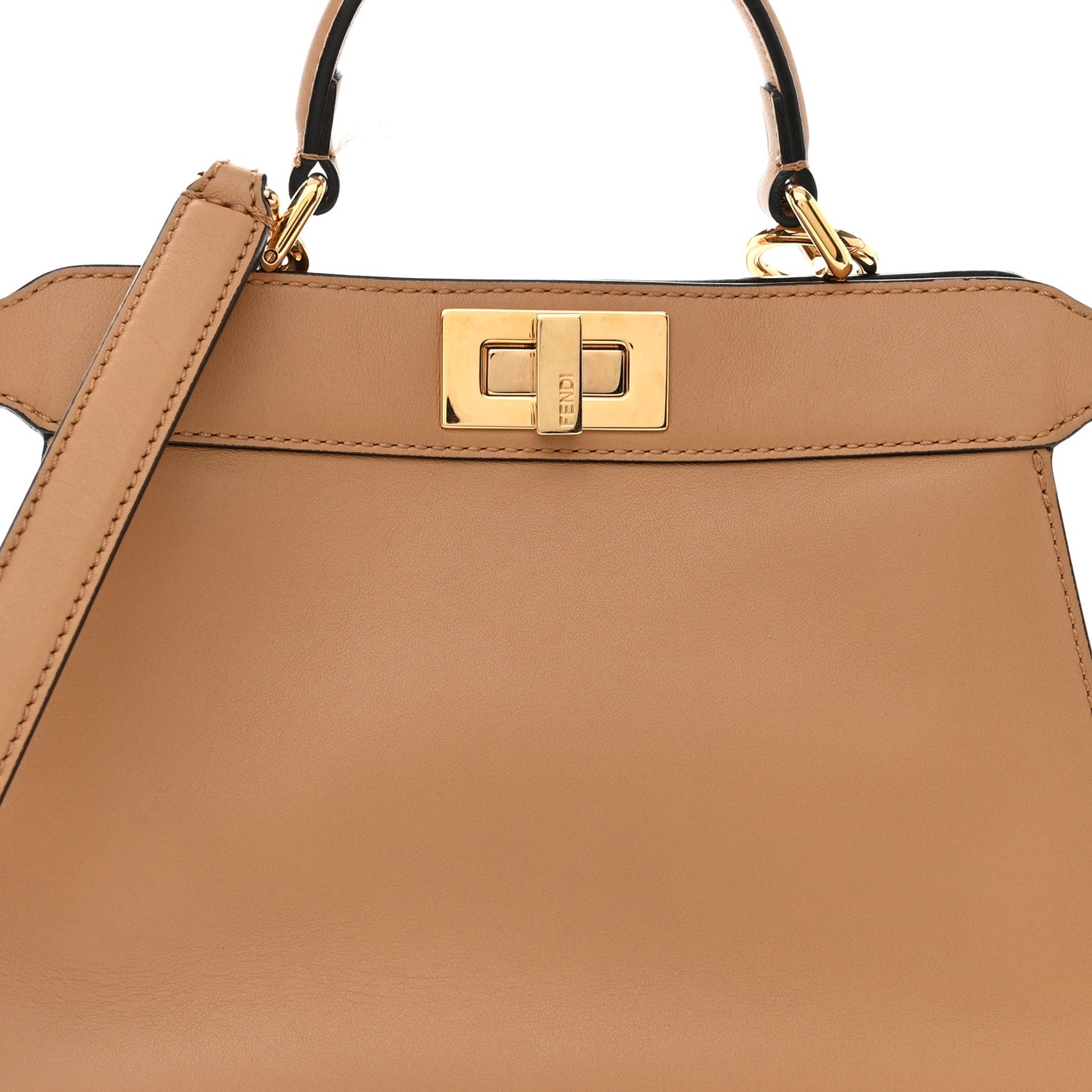 Vitello Seta Nappa Bi-Color Small Peekaboo I SEE U Satchel Miele Scuro Light Rose Ghianda