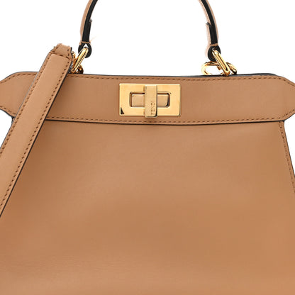 Fendi Vitello Seta Nappa Bi-Color Small Peekaboo I SEE U Satchel Miele Scuro Light Rose Ghianda 8 of 10