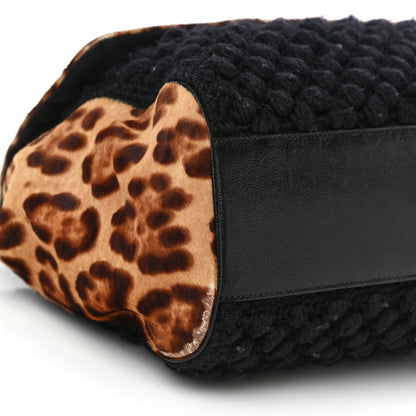 Dolce & Gabbana Calf Hair Leopard Print Knit Miss Sicily Satchel Black Naturale 8 of 29