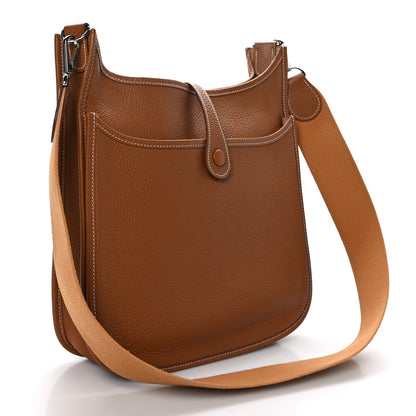 Hermes Taurillon Clemence Evelyne III PM Gold 3 of 9
