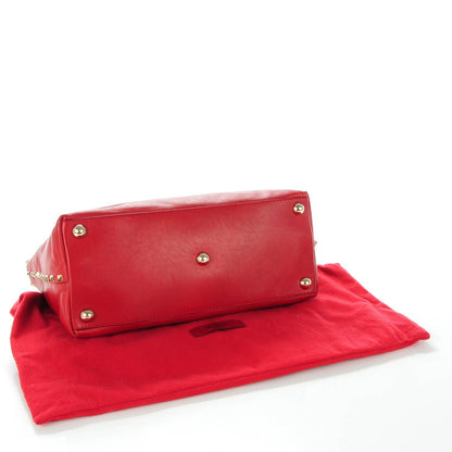 Valentino Garavani Vitello Rockstud Dome Satchel Red 4 of 7
