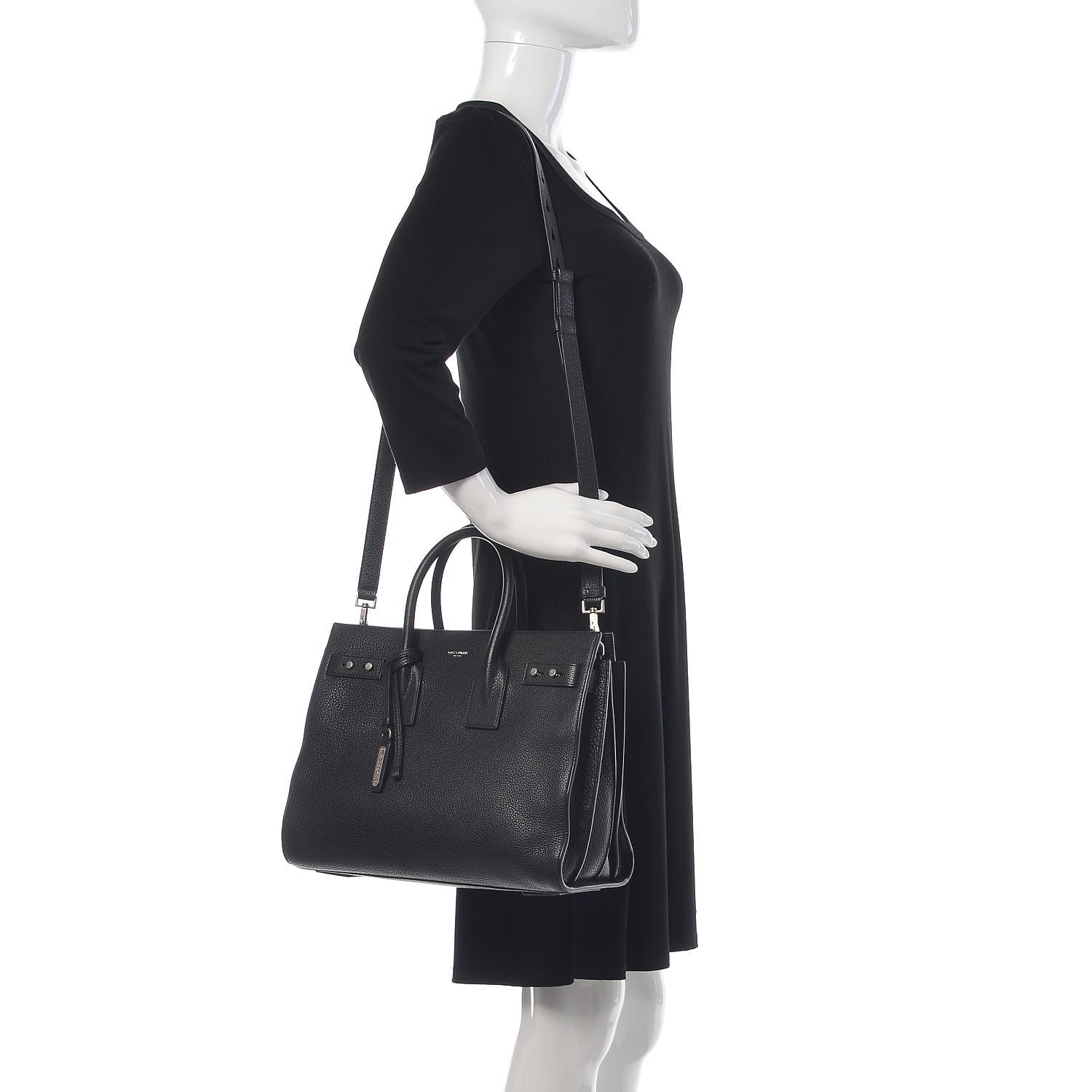 Saint Laurent Grained Calfskin Small Supple Sac De Jour Black 2 of 11