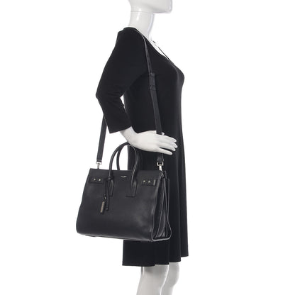 Saint Laurent Grained Calfskin Small Supple Sac De Jour Black 2 of 11